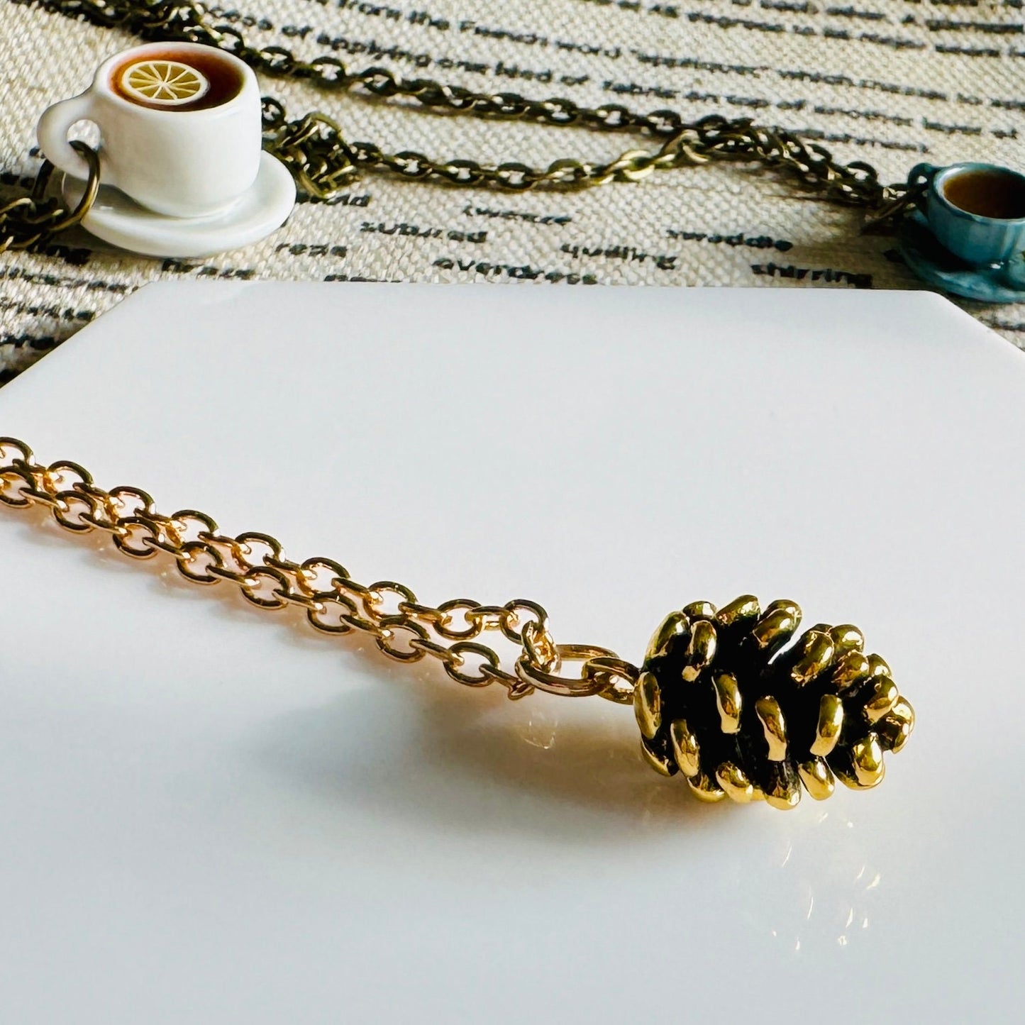 Bronze Pine Cone | Necklace