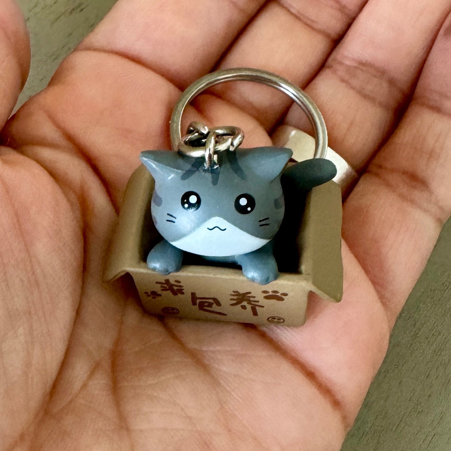 Kitten in a Box Keychain