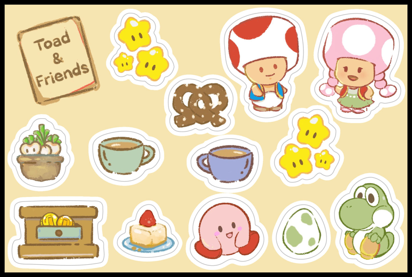 Toad and Friends Sticker Sheet