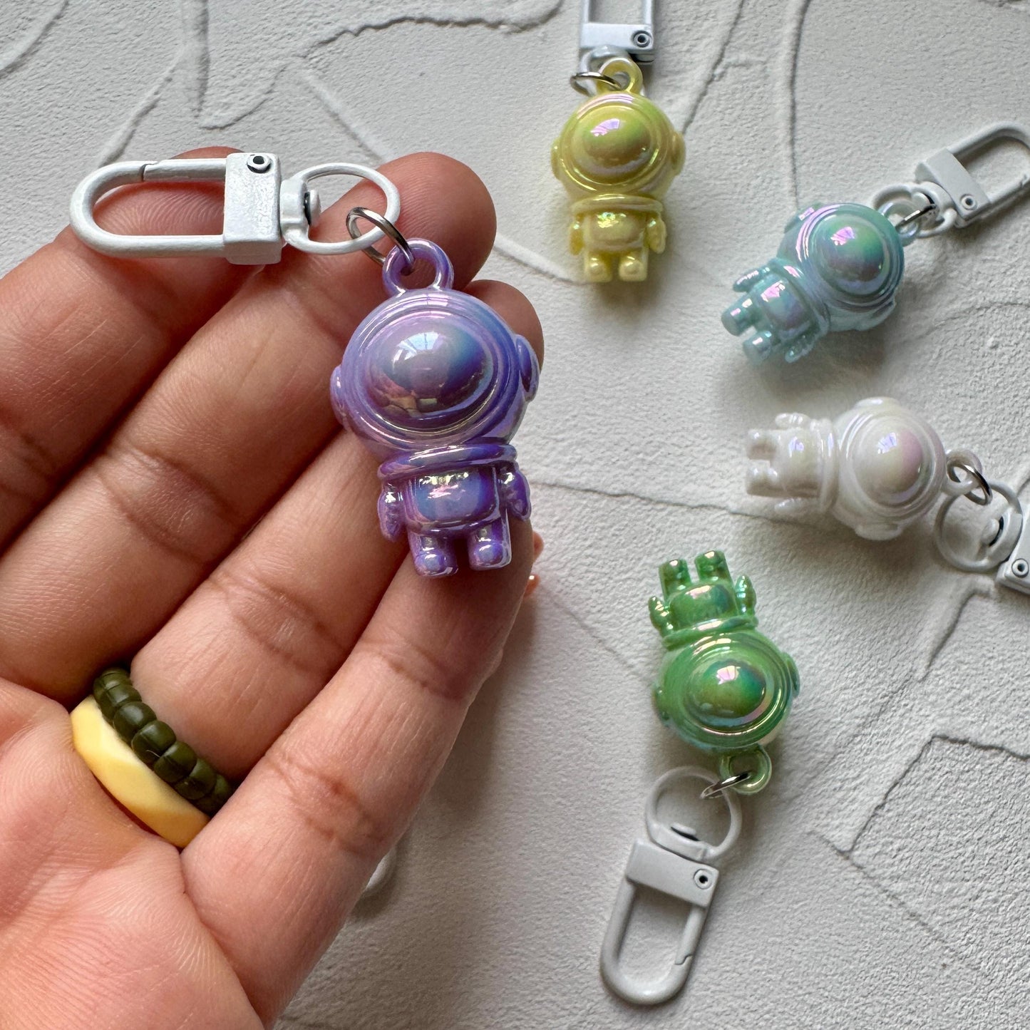 Iridescent Astronaut Hanging Charms