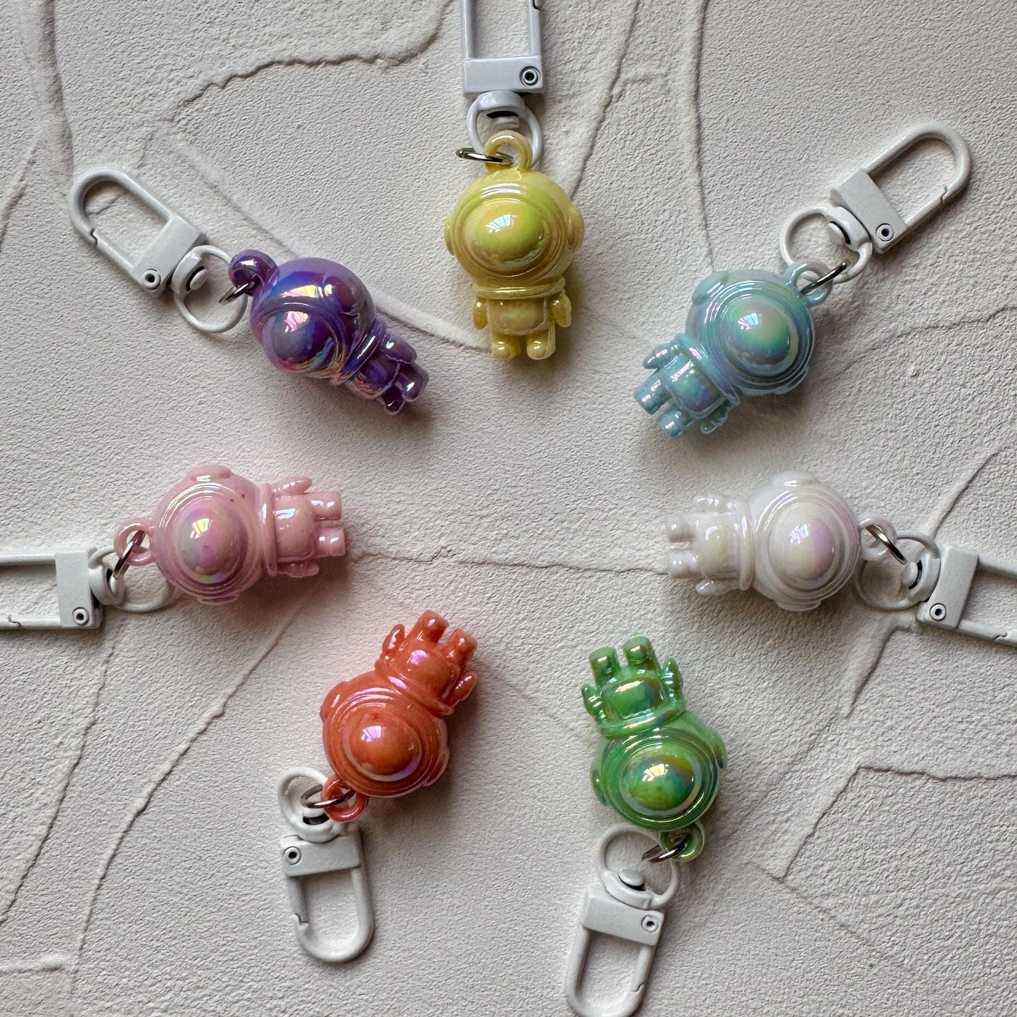 Iridescent Astronaut Hanging Charms