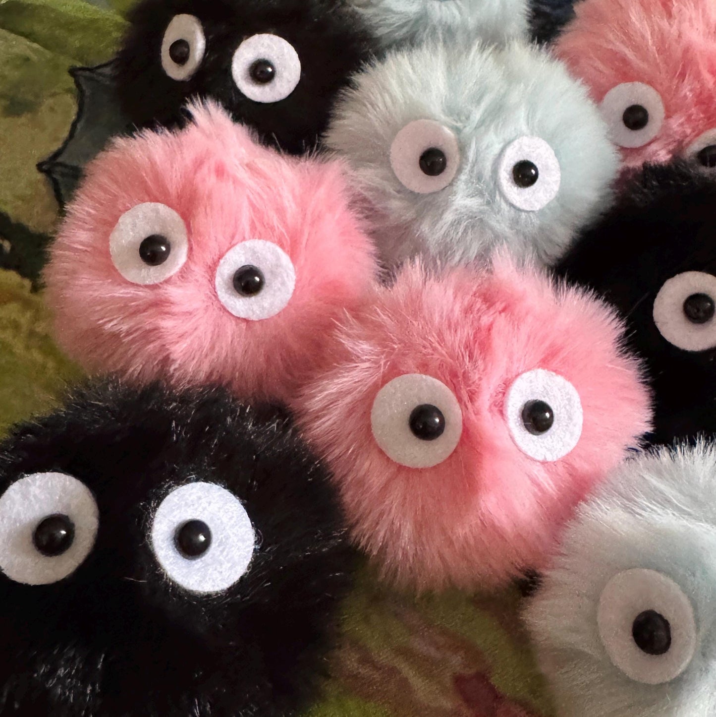 Fuzzy Soot Sprite Keychain